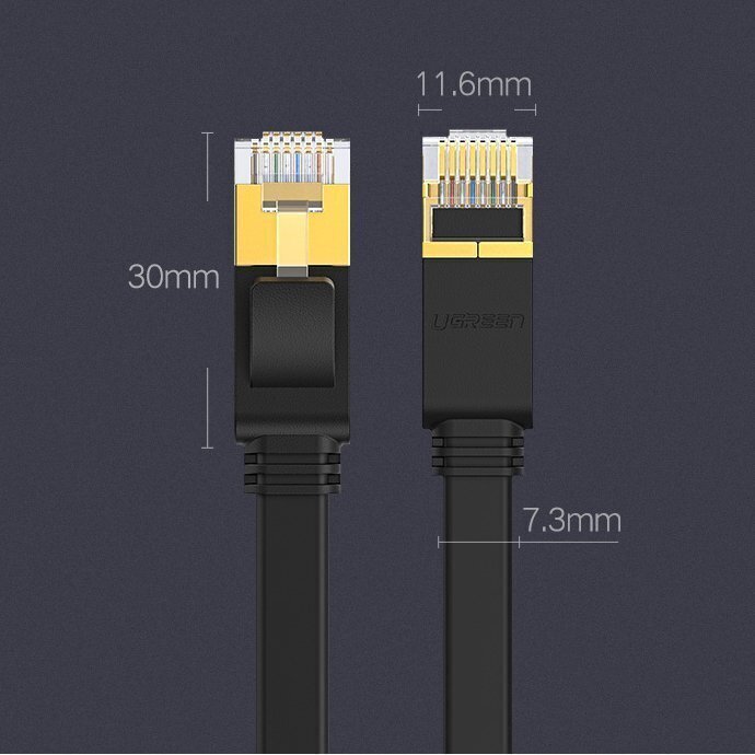 Kaapeli Ugreen RJ45 Cat 7 STP LAN 10 Gbps, 10 m (NW106 11265) hinta ja tiedot | Kaapelit ja adapterit | hobbyhall.fi