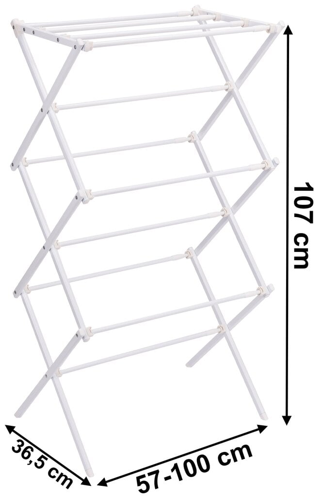 Vapaasti seisova pyykinkuivausteline Grena, valkoinen hinta ja tiedot | Kylpyhuoneen sisustus | hobbyhall.fi