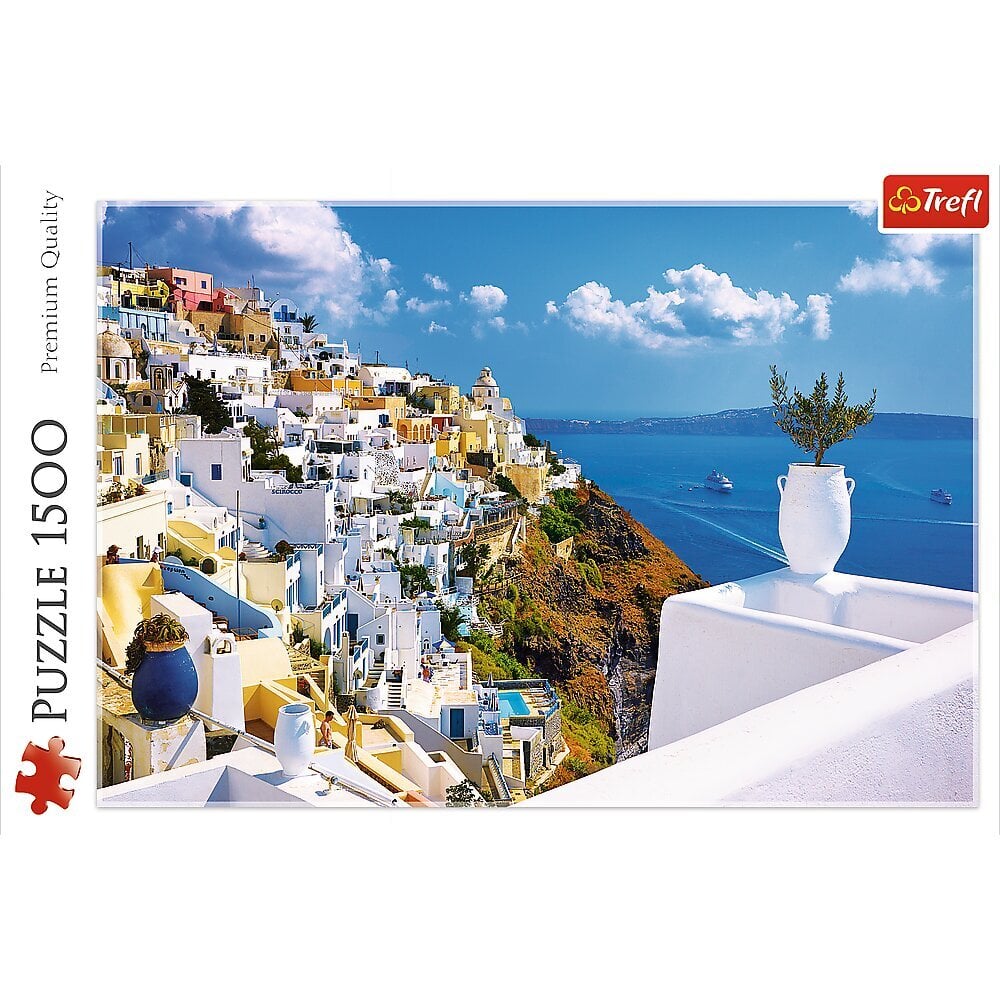 Santorini maisemapalapeli, Kreikka, 1500 palaa hinta ja tiedot | Palapelit | hobbyhall.fi