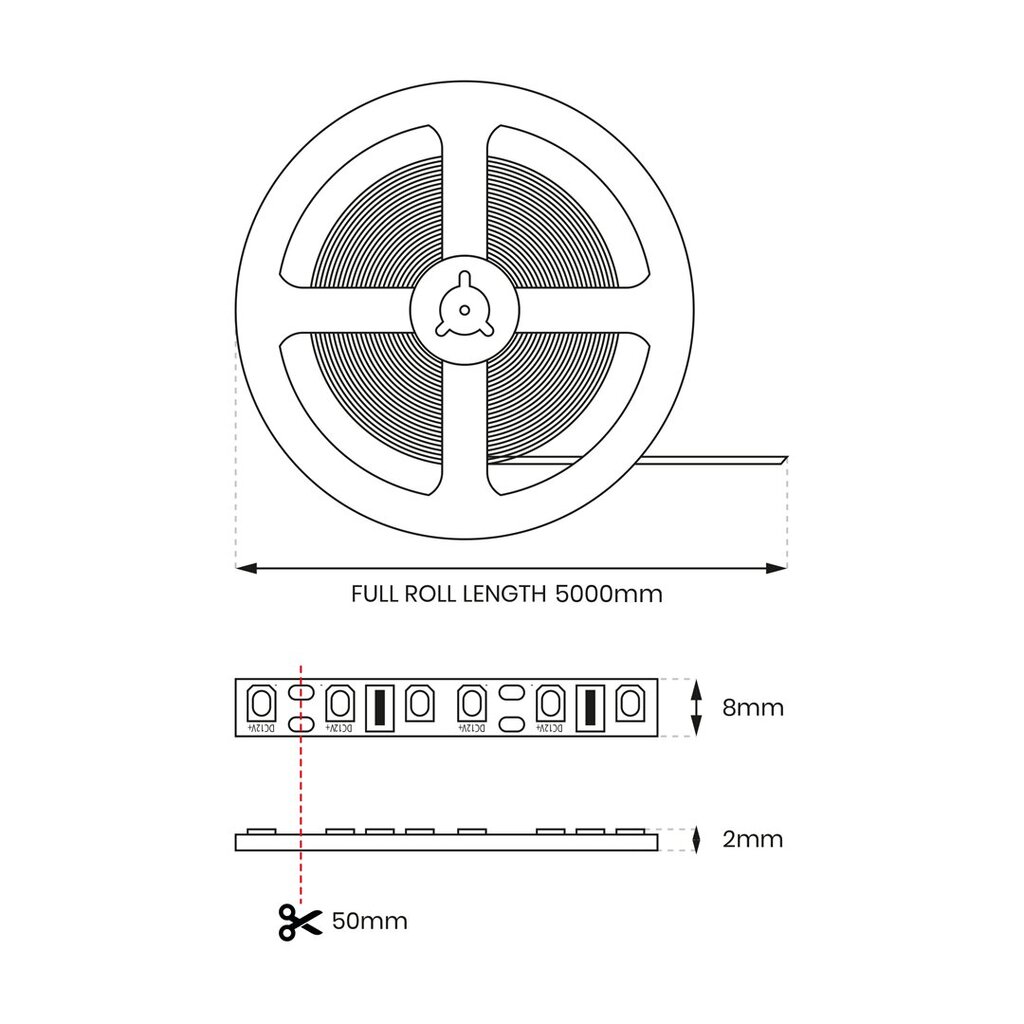 COB-nauha 320/m 4000K IP20 12V, 5m hinta ja tiedot | LED-valonauhat | hobbyhall.fi