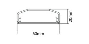 Muovinen peitelista 60x20x750mm, valkoinen hinta ja tiedot | Näyttötelineet | hobbyhall.fi