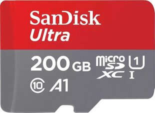 SANDISK Ultra 200GB microSDXC + SD Adp hinta ja tiedot | Kameran muistikortit | hobbyhall.fi