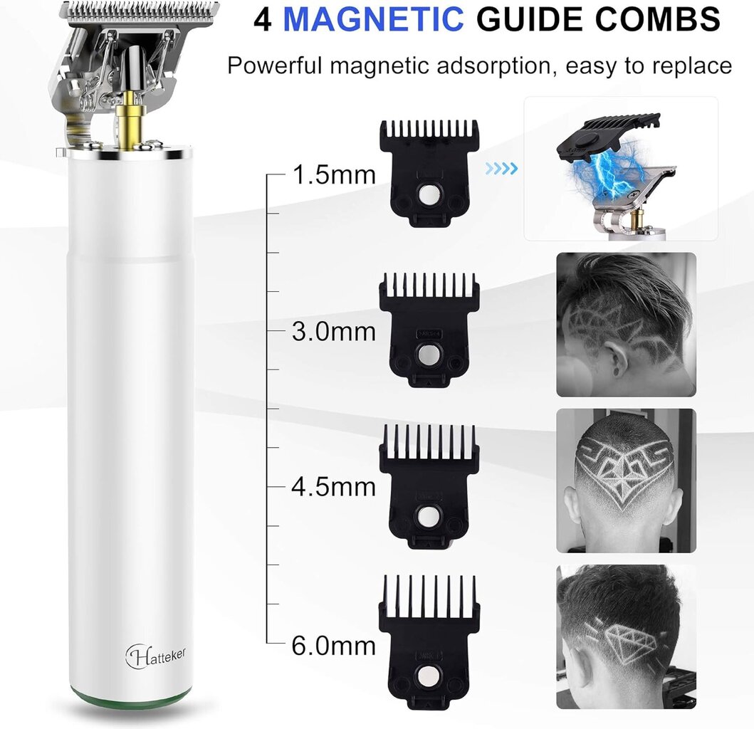 Hatteker hiustenleikkuri, hopea hinta ja tiedot | Hiustenleikkuukoneet ja trimmerit | hobbyhall.fi