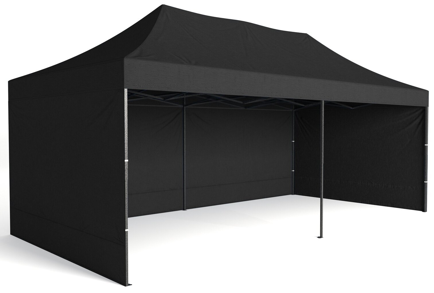 Nopeasti koottava kaupallinen paviljonki - 3x6 m - 3 seinää - musta hinta ja tiedot | Puutarhapaviljongit | hobbyhall.fi