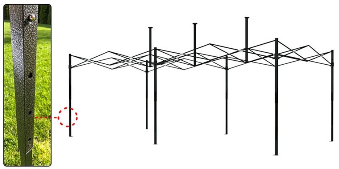 Nopeasti koottava kaupallinen paviljonki - 3x6 m - 3 seinää - musta hinta ja tiedot | Puutarhapaviljongit | hobbyhall.fi