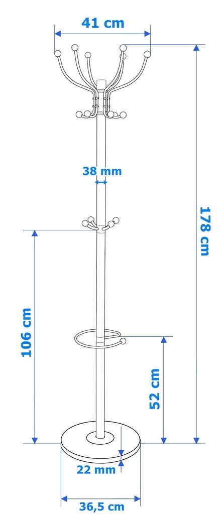 Vaateripustin AREN musta hinta ja tiedot | Naulakot | hobbyhall.fi