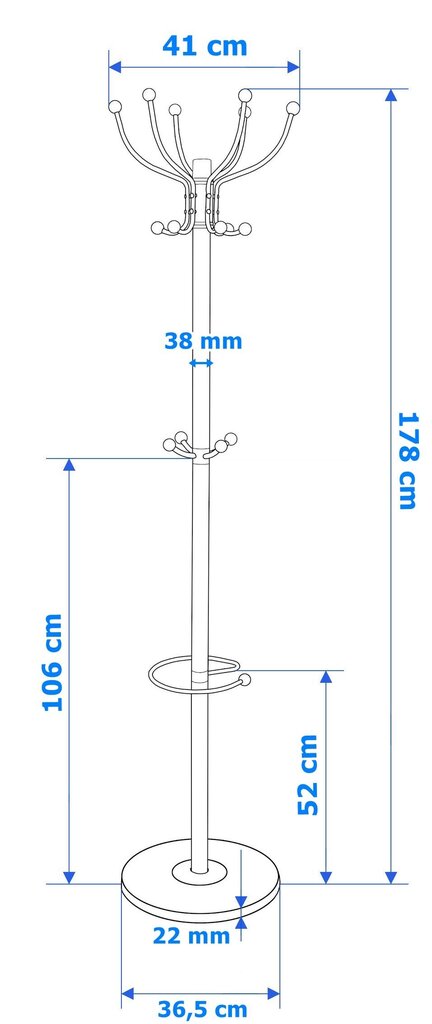 Vaatepuu AREN valkoinen hinta ja tiedot | Naulakot | hobbyhall.fi