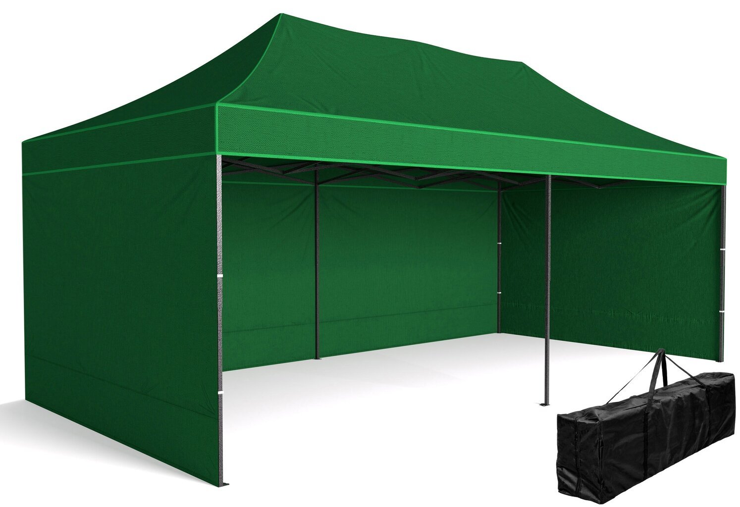 Nopeasti koottava myyntipaviljonki - 3x6 m - 3 seinää - vihreä hinta ja tiedot | Puutarhapaviljongit | hobbyhall.fi