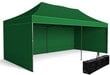 Nopeasti koottava myyntipaviljonki - 3x6 m - 3 seinää - vihreä hinta ja tiedot | Puutarhapaviljongit | hobbyhall.fi