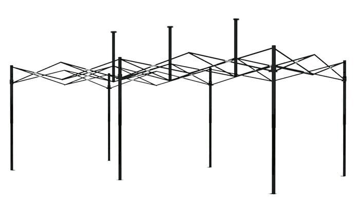 Nopeasti koottava myyntipaviljonki - 3x6 m - 3 seinää - vihreä hinta ja tiedot | Puutarhapaviljongit | hobbyhall.fi