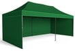 Nopeasti koottava myyntipaviljonki - 3x6 m - 3 seinää - vihreä hinta ja tiedot | Puutarhapaviljongit | hobbyhall.fi