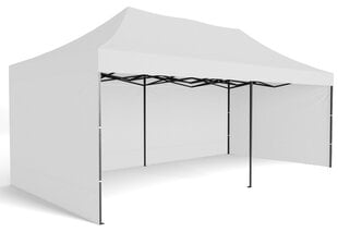 Nopeasti koottava kaupallinen paviljonki - 3x6 m - 3 seinää - valkoinen hinta ja tiedot | Puutarhapaviljongit | hobbyhall.fi