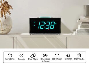 iTOMA CKS207 langattomalla latauksella varustettu digitaalinen herätyskello, FM-radio, Bluetooth, kaksi USB-latausporttia, kaksoisherätys hinta ja tiedot | Kelloradiot ja herätyskellot | hobbyhall.fi