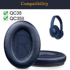 Vaihtokorvatyynyt Bose QuietComfort 35 (QC35) ja Quiet Comfort 35 II (QC35 ii) kuulokkeille, sininen hinta ja tiedot | Kuulokkeiden tarvikkeet | hobbyhall.fi