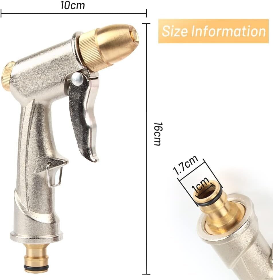 Metallipuutarhapistooli, korkeapaineletkupistooli, puutarhavesipistooli autonpesuun, lemmikit, puutarha, nurmikko, piha 1 kpl (kuparihimmeä galvanointi) hinta ja tiedot | Puutarhatyökalut | hobbyhall.fi