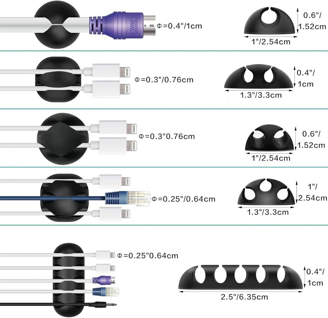[152 kpl] Wire Management Organizer Kit (musta) hinta ja tiedot | Puutarhatyökalut | hobbyhall.fi