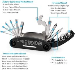 Polkupyörän korjaustyökalusarja 16 in 1 monitoimityökalusarja hinta ja tiedot | Työkalupakit ja muu työkalujen säilytys | hobbyhall.fi