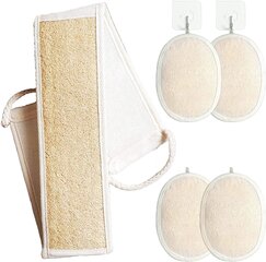 Loofah Shower Sponge Back Brush Set 7 Pieces Natural Bath Scrub hinta ja tiedot | Hiusharjat, kammat ja sakset | hobbyhall.fi