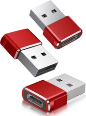 pakkauksen USB C naaras - USB3.0 urossovitin, Type C - A latauskaapelin sovitin - USB uros - TYPE-C naarassovitin - punainen hinta ja tiedot | Paristolaturit | hobbyhall.fi