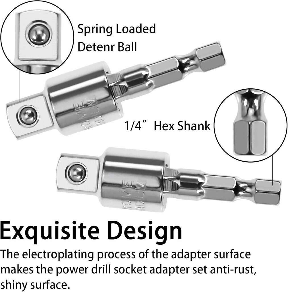 Sähköporanterän adapterisarja, universaali 360 astetta pyörivä hylsysarja, hylsyadapteri-poranterä 1/4 tuumaa 3/8 tuumaa 1/2 tuuman iskuväänninsovitin, työkalulahja 1 kpl (pneumaattisen ruuvimeisselin kiertokanki (iso ja pieni) PE laukku setti) hinta ja tiedot | Akkuporakoneet ja ruuvinvääntimet | hobbyhall.fi