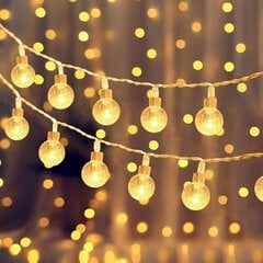 Ball Light String Paristokäyttöiset ulkovalot kaukoajastimella 20 jalkaa 40 LED Fairy Lights Patio Pavilion Parveke Puutarhaan hinta ja tiedot | LED-valonauhat | hobbyhall.fi