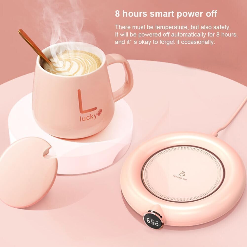 Cup Warmer USB Automaattinen Lämmitys Coaster Pohjalämpötila Säädettävä Vaaleanpunainen hinta ja tiedot | Keittiövälineet | hobbyhall.fi