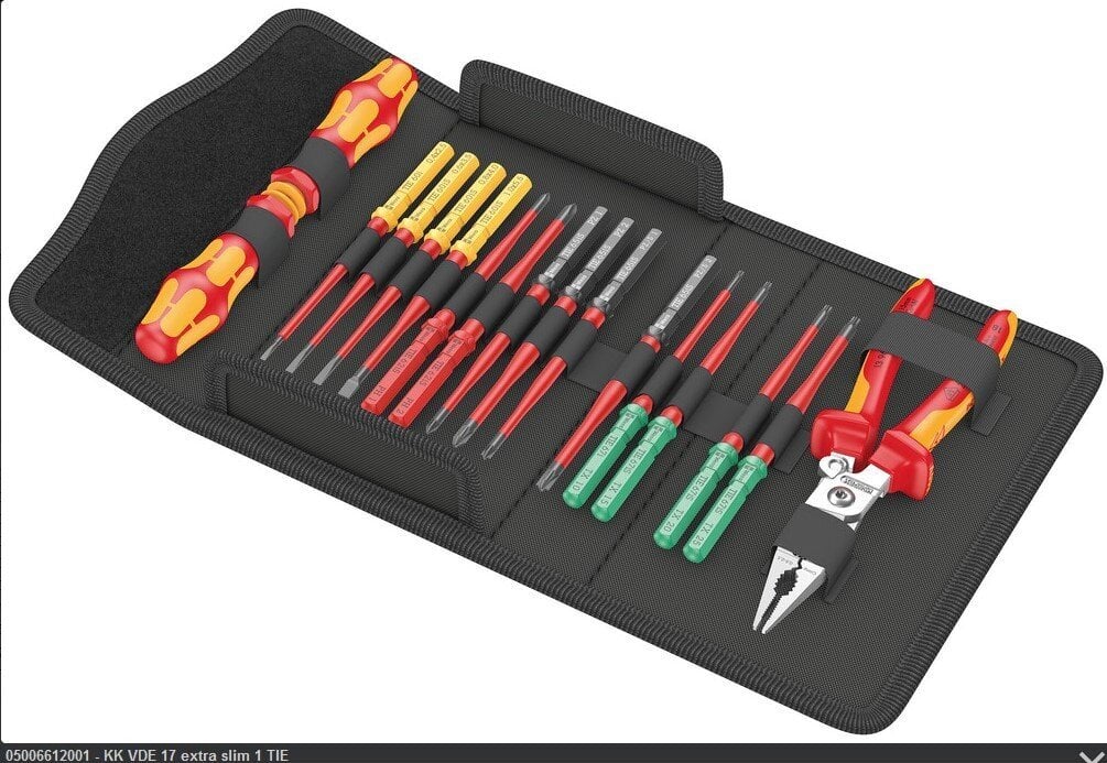 Wera Kraftform VDE 17 extra slim set with KNIPEX pliers hinta ja tiedot | Käsityökalut | hobbyhall.fi