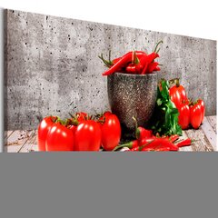 Kuva - Red Vegetables (1 Part) Concrete Narrow hinta ja tiedot | Taulut | hobbyhall.fi