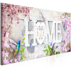 Kuva - Home and Hummingbirds (1 Part) Pink Narrow hinta ja tiedot | Taulut | hobbyhall.fi