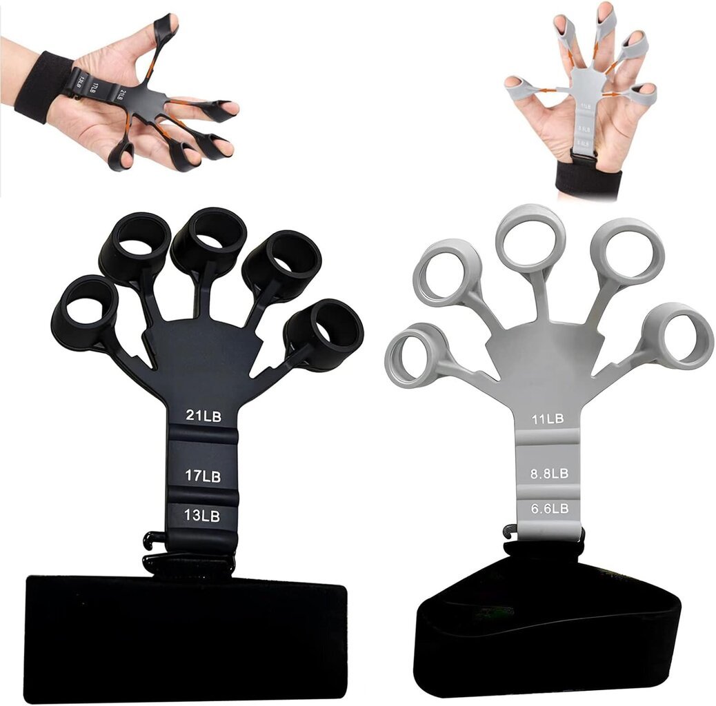 Finger Stretcher Exerciser Hand Trainer Finger Trainer 2 Pack Säädettävä Silikoni Hand Trainer Kyynärvarren Trainer Grippy Finger Trainer parantaa sormien toimintaa ja liikettä hinta ja tiedot | Treenivälineet | hobbyhall.fi