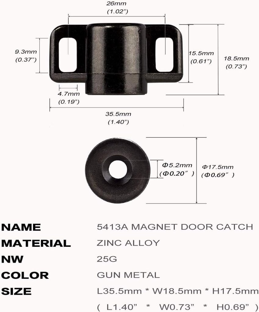 Magneettinen kaapin oven suljin neodyymimagneettisuljuksella, magneettisuljin, keittiön kaappeihin ja kaapin oviin, 8 kpl, kpl hinta ja tiedot | Ovenkahvat | hobbyhall.fi