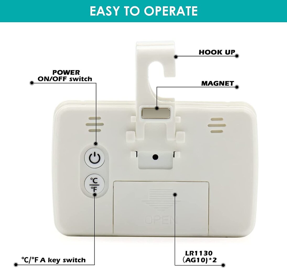 Digitaalinen vedenpitävä lämpömittari Jääkaapin ja jääkaapin lämpömittari kalibroitu suurella LED-näytöllä Kolme jalustatilaa hinta ja tiedot | Keittiövälineet | hobbyhall.fi