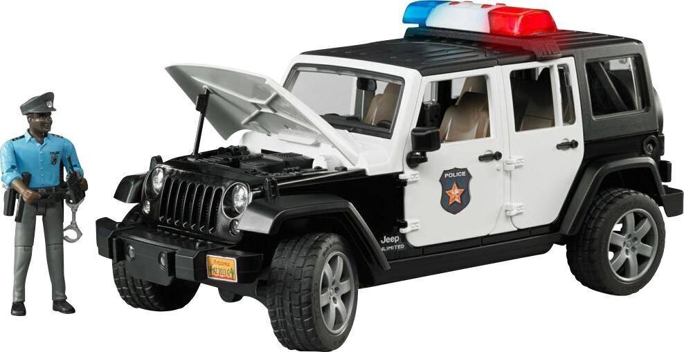 Jeep Wrangler Rubicon poliisiajoneuvo hahmoilla hinta ja tiedot | Poikien lelut | hobbyhall.fi