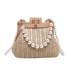 Käsilaukut Olki Puinen Lukko Käsilaukut Nainen Pearl Crossbody Laukku Muoti Kukkarot ja Käsilaukut Ylellinen Designer Olkalaukku Suuri Clutch Laukku hinta ja tiedot | Naisten käsilaukut | hobbyhall.fi