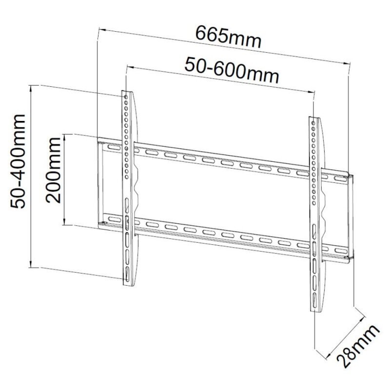 Seinäteline TV 40-65" LED/LCD 50kg ohut 28mm hinta ja tiedot | TV-seinätelineet | hobbyhall.fi