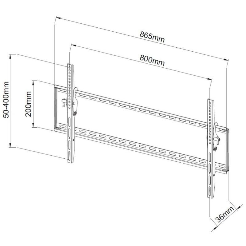 Seinäkiinnike TV 42-80" LED/LCD 60kg kallistuva ohut 36mm hinta ja tiedot | TV-seinätelineet | hobbyhall.fi