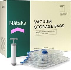 Nataka Vakuumipussit vaatteiden säilyttämiseen, 8 kpl. hinta ja tiedot | Vaateripustimet ja pukupussit | hobbyhall.fi