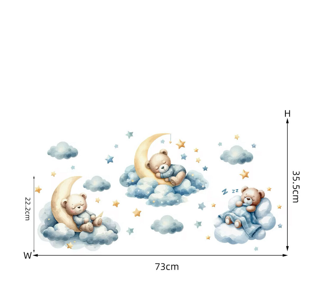 Lasten seinätarra Karhuja pilvien päällä hinta ja tiedot | Sisustustarrat | hobbyhall.fi