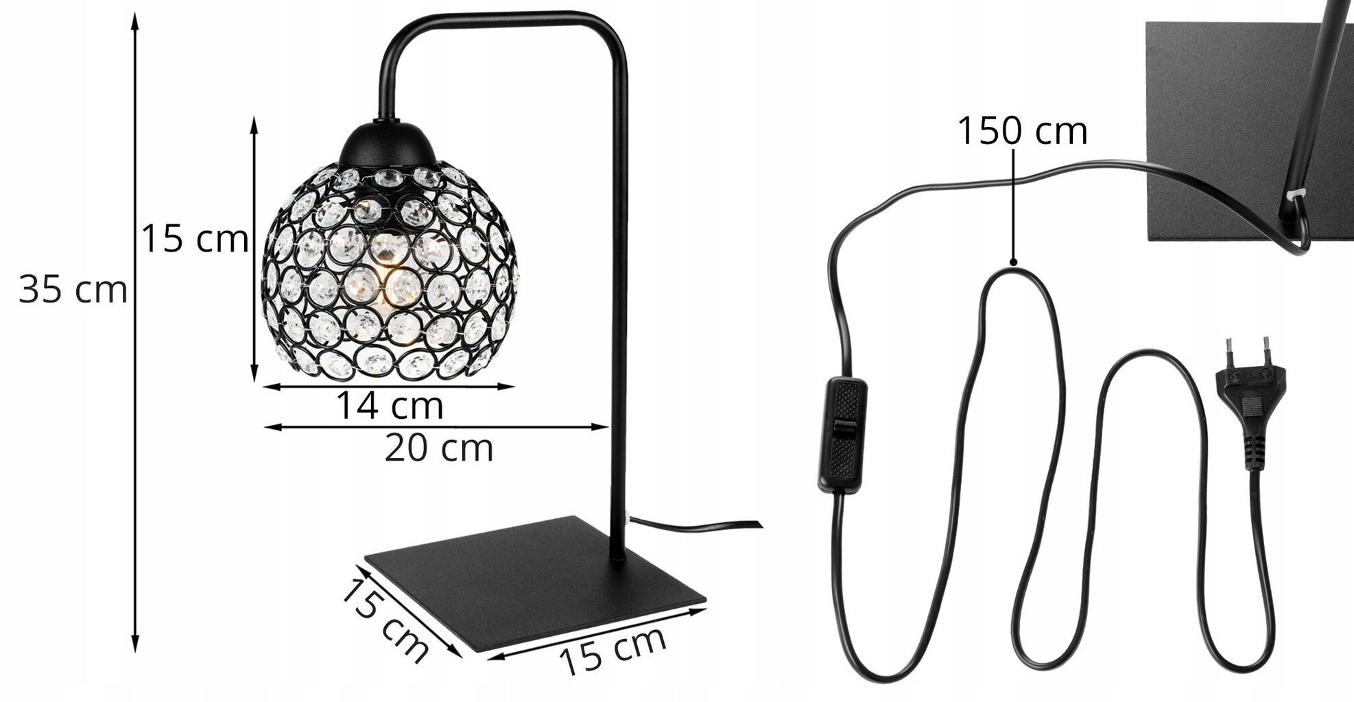 LightHome pöytä kristalli hinta ja tiedot | Lattiavalaisimet | hobbyhall.fi