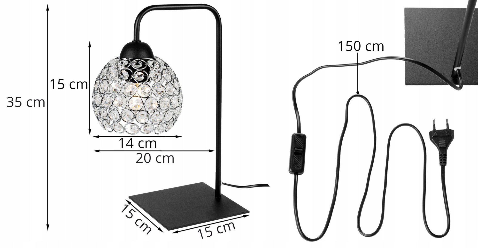 LightHome pöytä kristalli hinta ja tiedot | Lattiavalaisimet | hobbyhall.fi