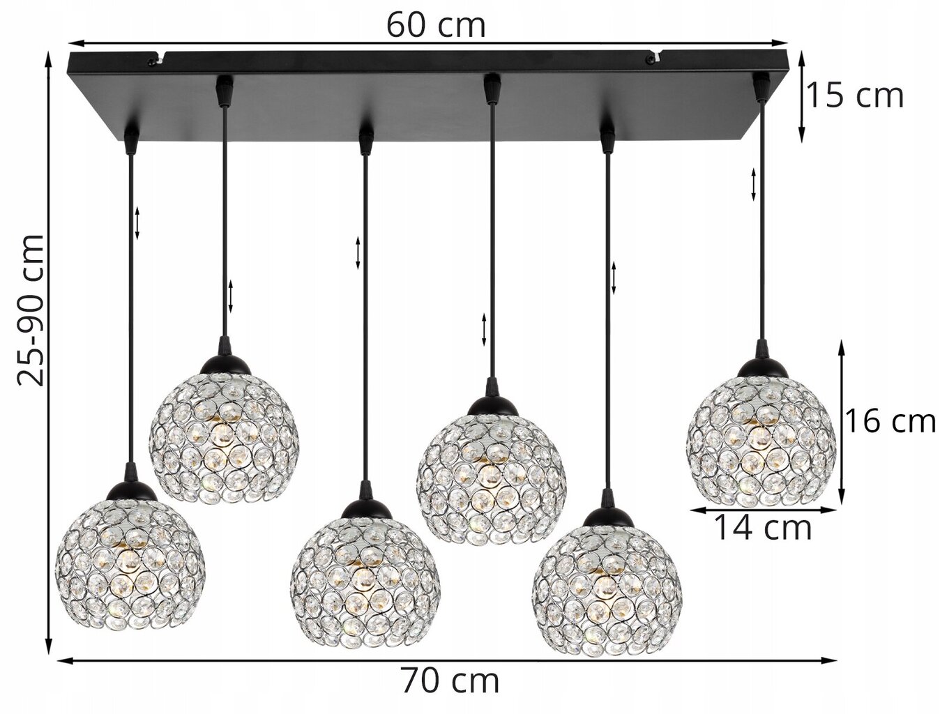 LightHome riipus kristalli hinta ja tiedot | Riippuvalaisimet | hobbyhall.fi