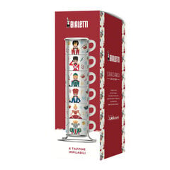 Bialetti - 6-Piece Nutcracker Espresso Cup Set jalustalla varustettuna hinta ja tiedot | Kahvinkeittimen tarvikkeet | hobbyhall.fi