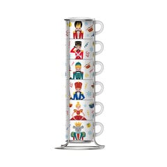 Bialetti - 6-Piece Nutcracker Espresso Cup Set jalustalla varustettuna hinta ja tiedot | Kahvinkeittimen tarvikkeet | hobbyhall.fi