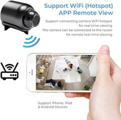 1-osainen mini-WiFi-kamera 1080P HD Night Vision Mukana liiketunnistuksen kaukovalvonta 160° laajakulmainen mikroitkuhälytin kotitoimiston varastovarastoon hinta ja tiedot | Web-kamerat | hobbyhall.fi