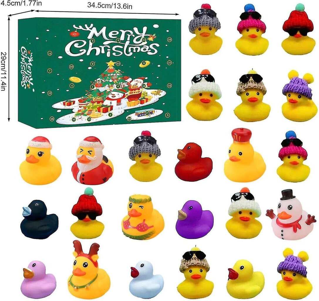 Joulukalenteri 2024, Bath Ducks hinta ja tiedot | Joulukoristeet | hobbyhall.fi