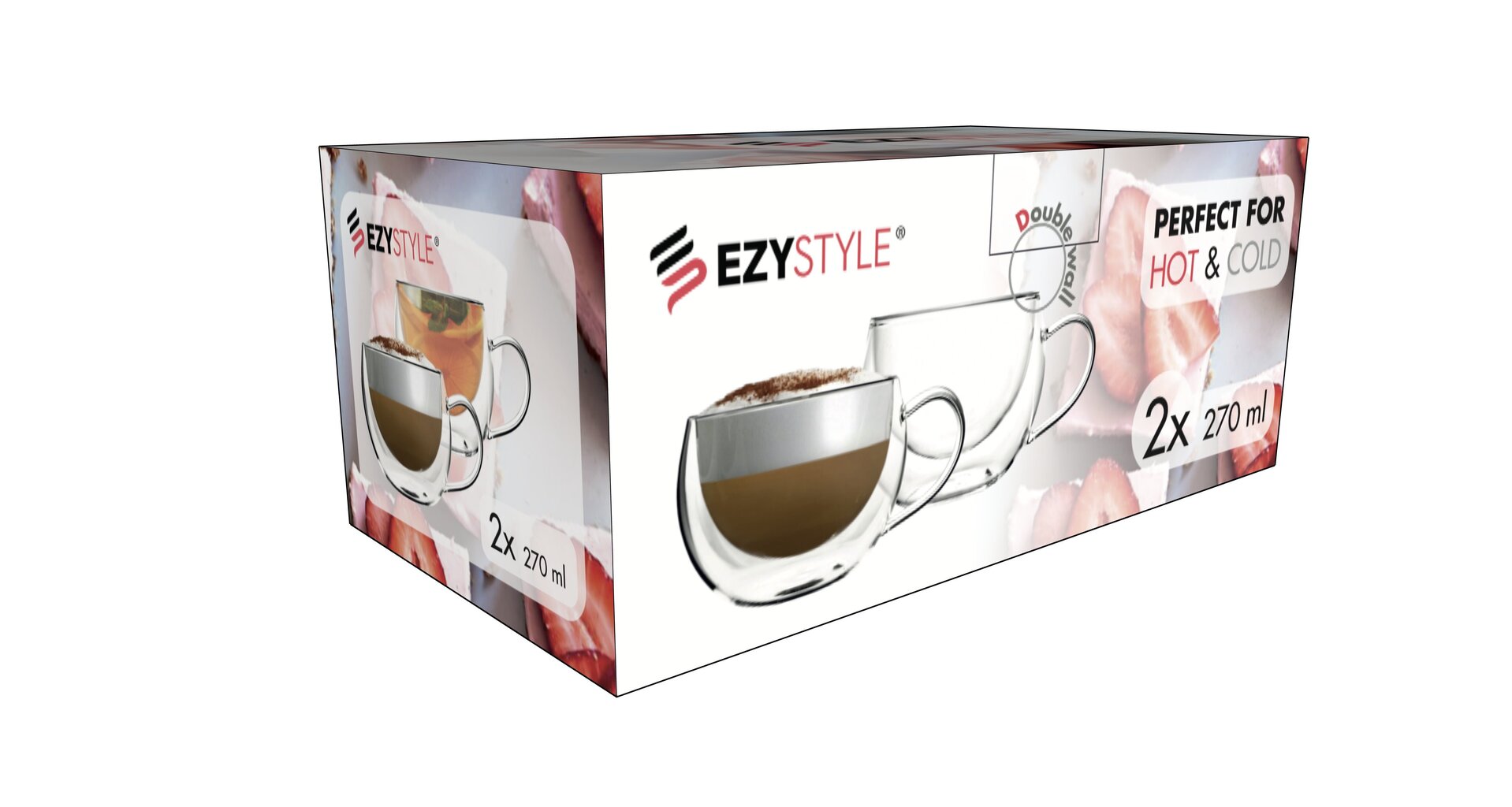 EzyStyle kupit kaksinkertaista lasia, 270 ml, 2 kpl hinta ja tiedot | Lasit, mukit ja kannut | hobbyhall.fi