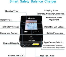 YUNIQUE GREEN-CLEAN-POWER 1S-4S LiPo-tasapainolaturi IPS-digitaalinäytöllä, AC-älykäs laturi LiPo/LiHV/LiFe-akuille, 6 latauskaapelilla varustettuna hinta ja tiedot | Auton akkulaturit | hobbyhall.fi