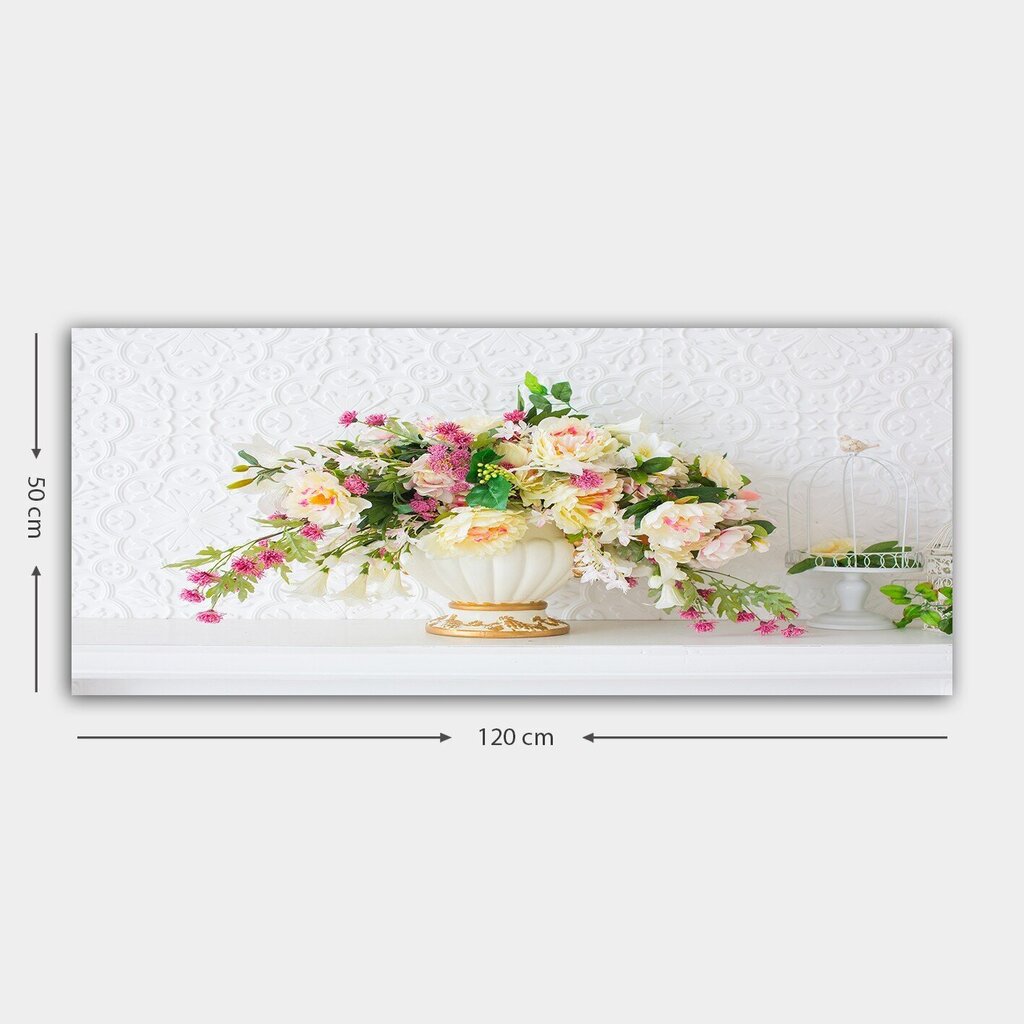 Taulu Kukat, 50x120 cm hinta ja tiedot | Taulut | hobbyhall.fi