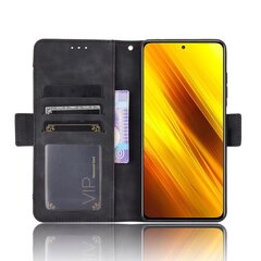 Yhteensopiva Xiaomi Poco X3 Pro Wallet Case Pu -nahkaisten korttipaikkojen kanssa. hinta ja tiedot | Puhelimen kuoret ja kotelot | hobbyhall.fi