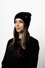 WOLF - Käännettävä Talvipipo, Musta, Lämmin Pehmeä 100% Merinovillapipo, Beanie, Unisex hinta ja tiedot | Naisten päähineet | hobbyhall.fi